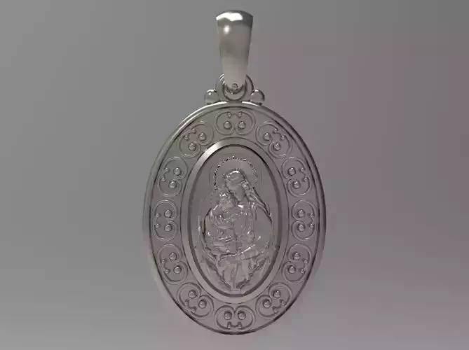 VIRGIN MARY AND CHILD PENDANT  N - 155