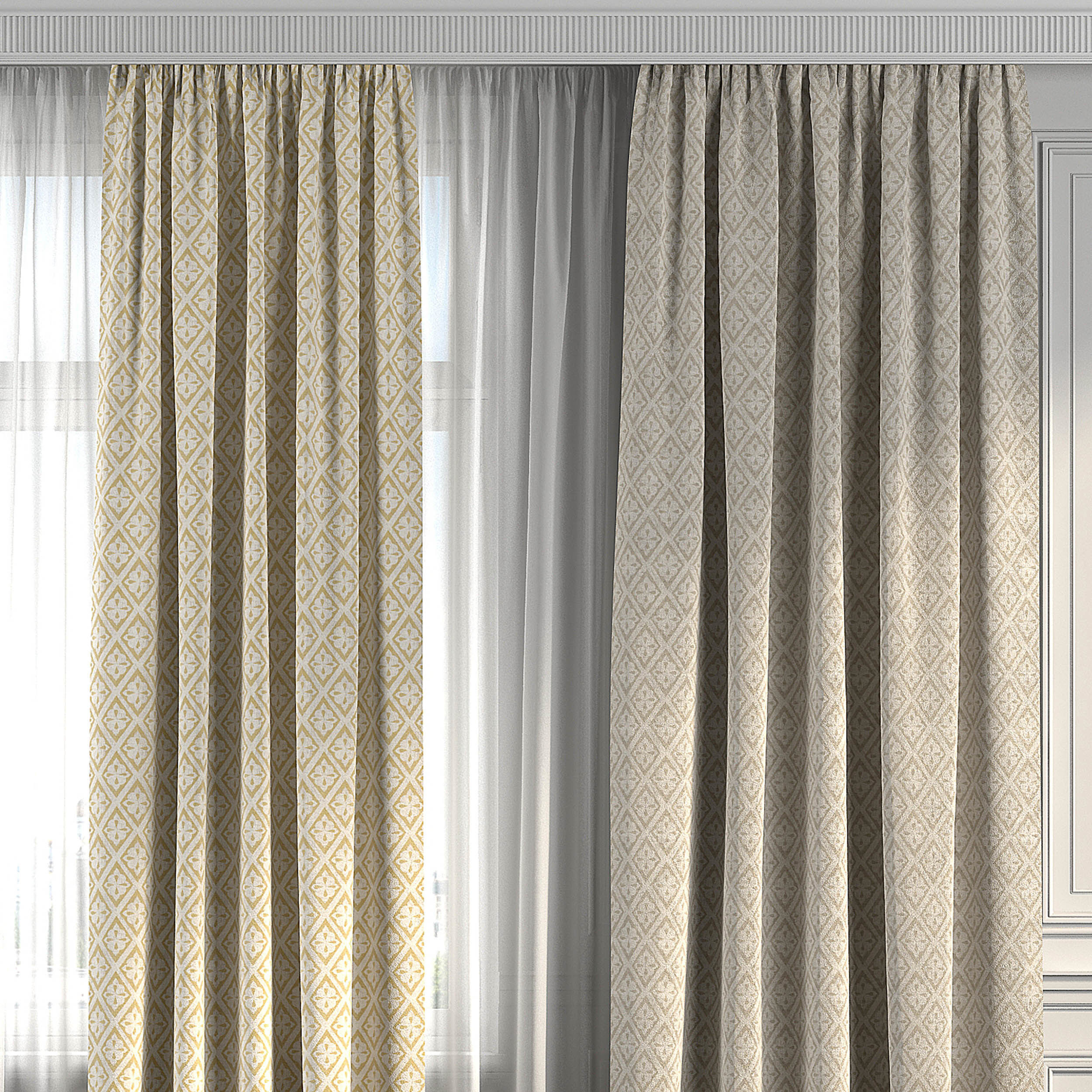 Curtain Set 256 3D model_1