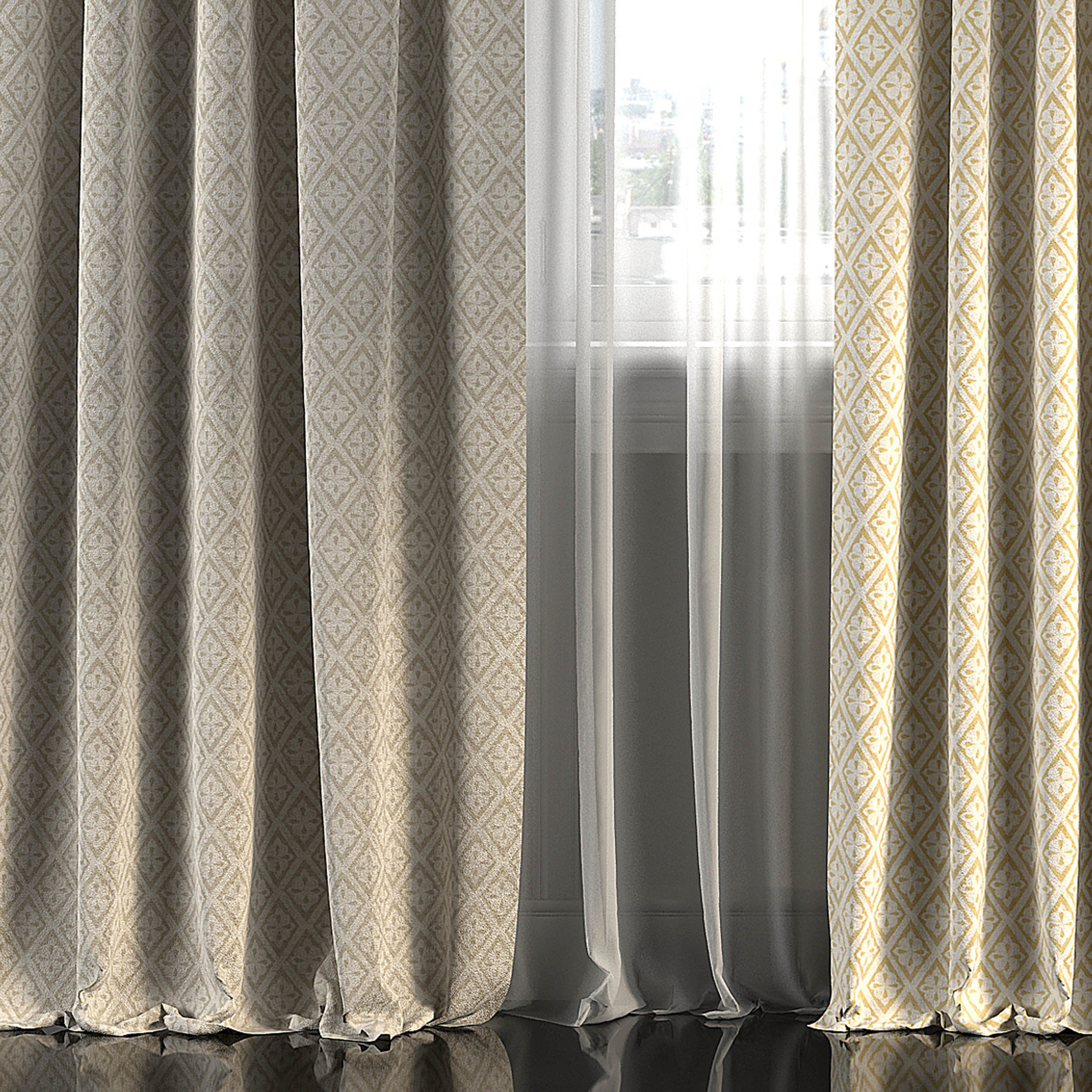 Curtain Set 256 3D model_2
