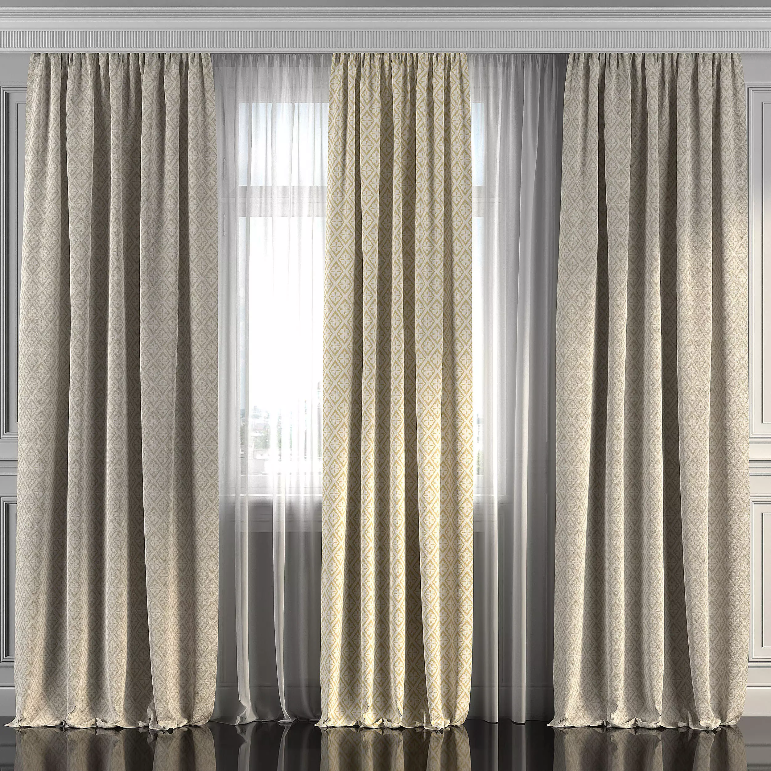 Curtain Set 256 3D model_0