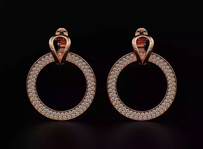 Circle earrings with diamonds 566