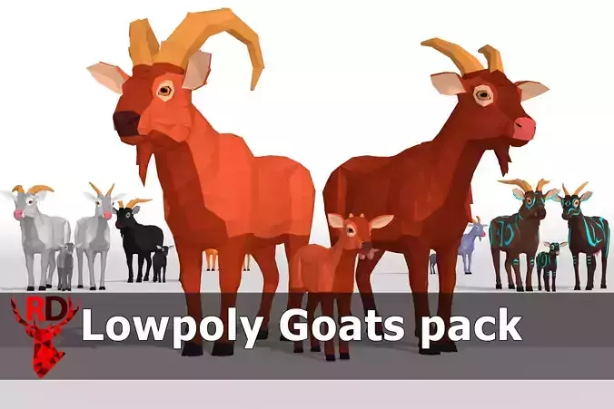 LowPoly Goats pack