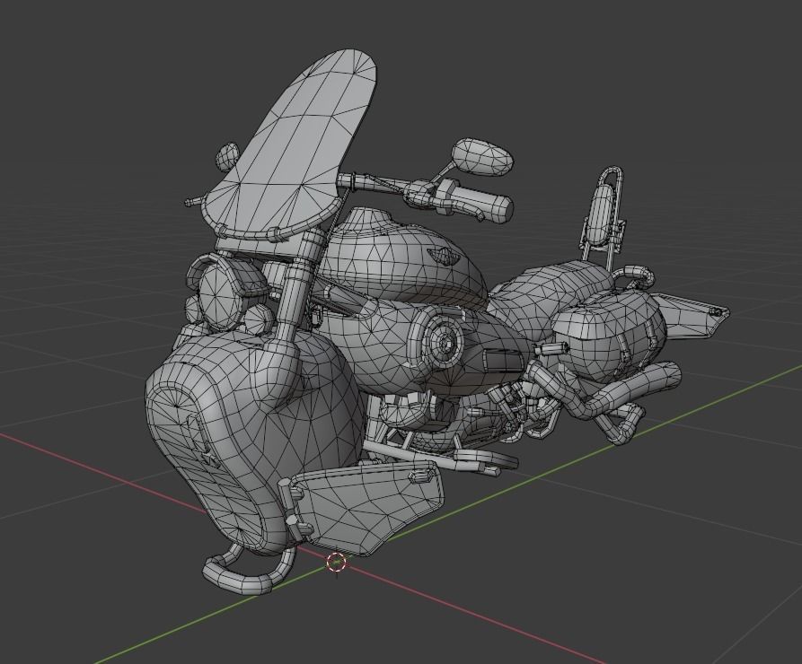 Harley Davidson Sci-Fi Flying Moto  Low-poly 3D model_4