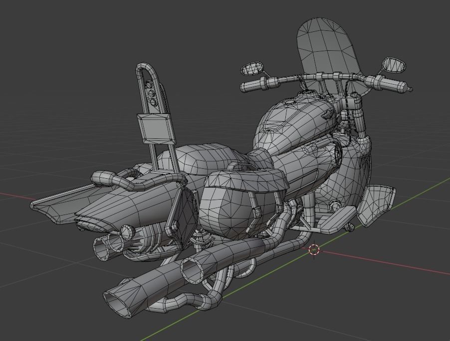 Harley Davidson Sci-Fi Flying Moto  Low-poly 3D model_5