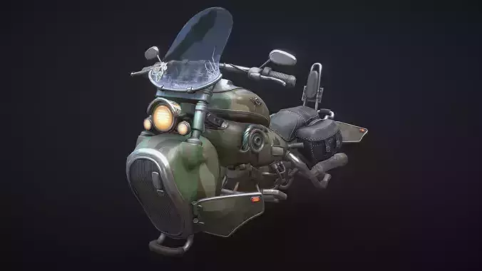Harley Davidson Sci-Fi Flying Moto  Low-poly 3D model