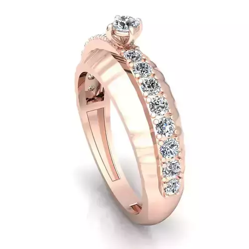 BAND 7 engagement ring in rose gold with diamonds