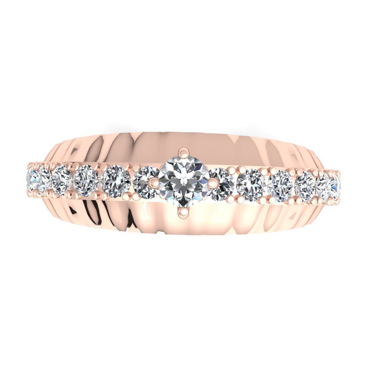 BAND 7 engagement ring in rose gold with diamonds 3D print model_9