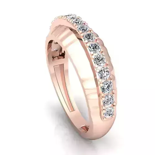 BAND 6 rose gold wedding with round diamonds