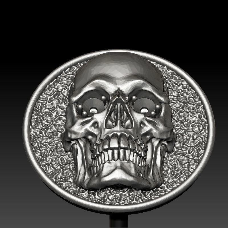 skull earrings studs 3D print model_19