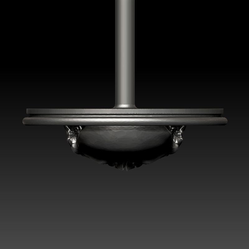 skull earrings studs 3D print model_12