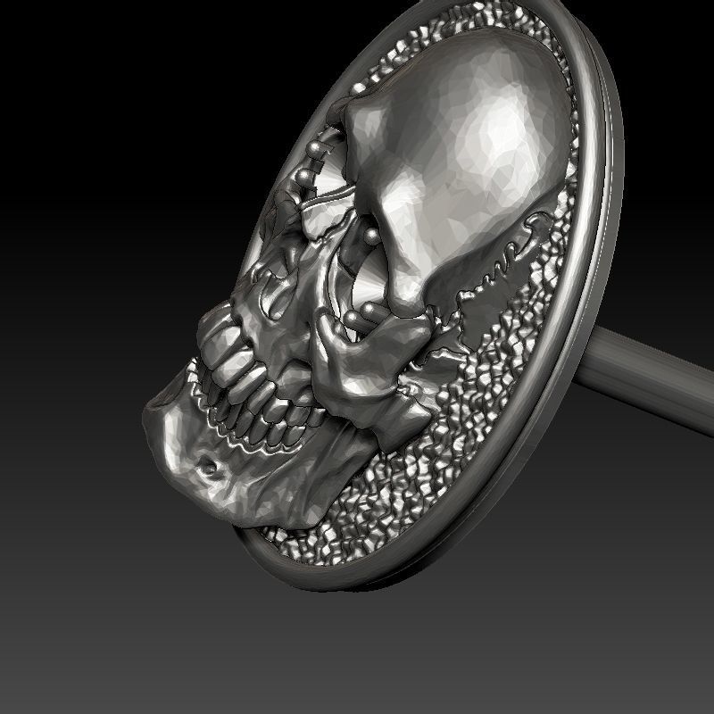 skull earrings studs 3D print model_20