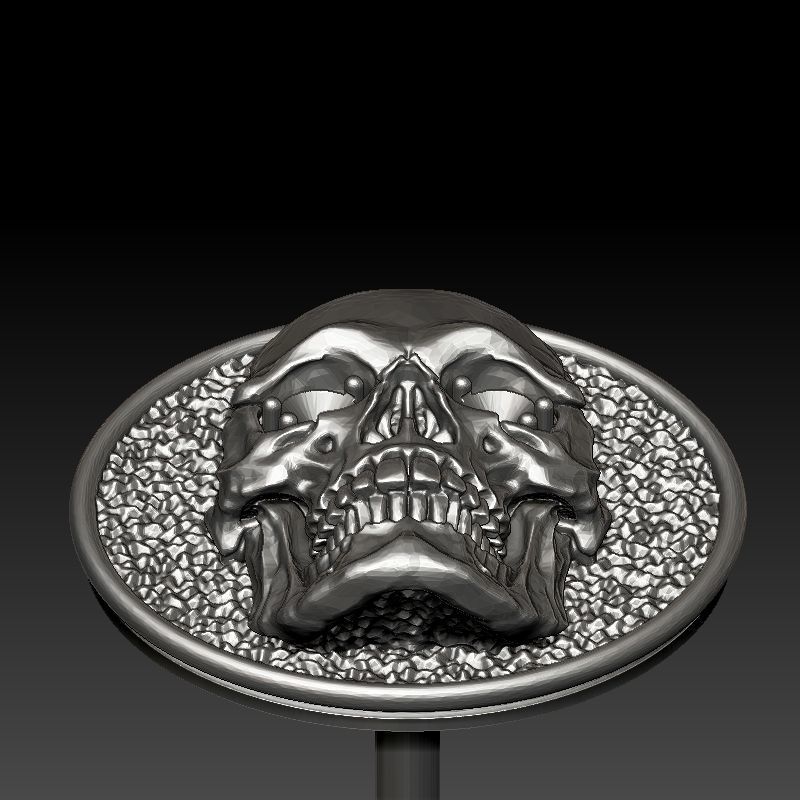 skull earrings studs 3D print model_17