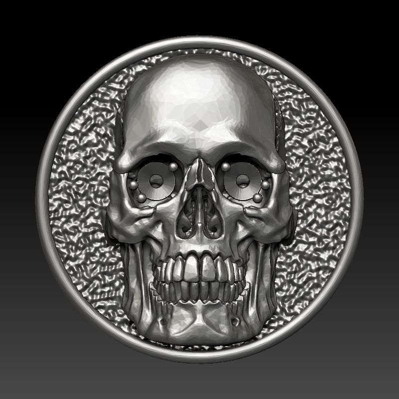 skull earrings studs 3D print model_7