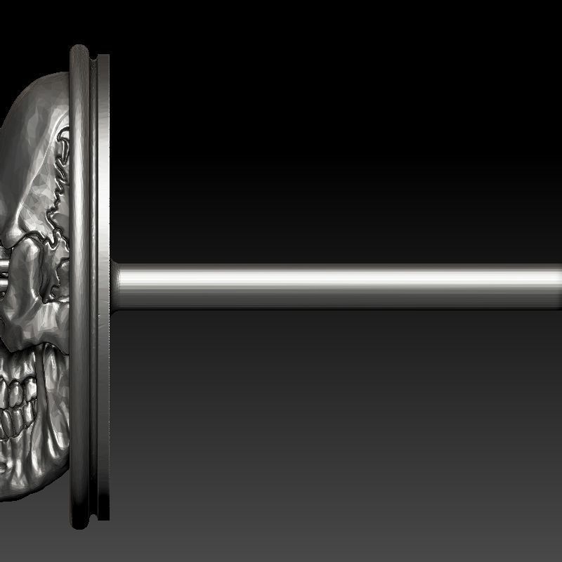 skull earrings studs 3D print model_8