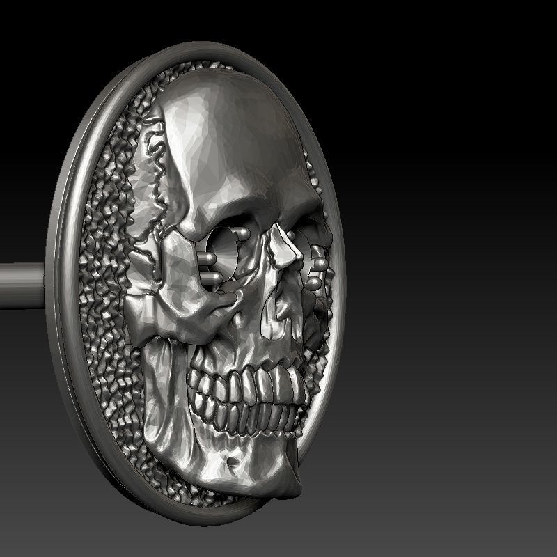 skull earrings studs 3D print model_6