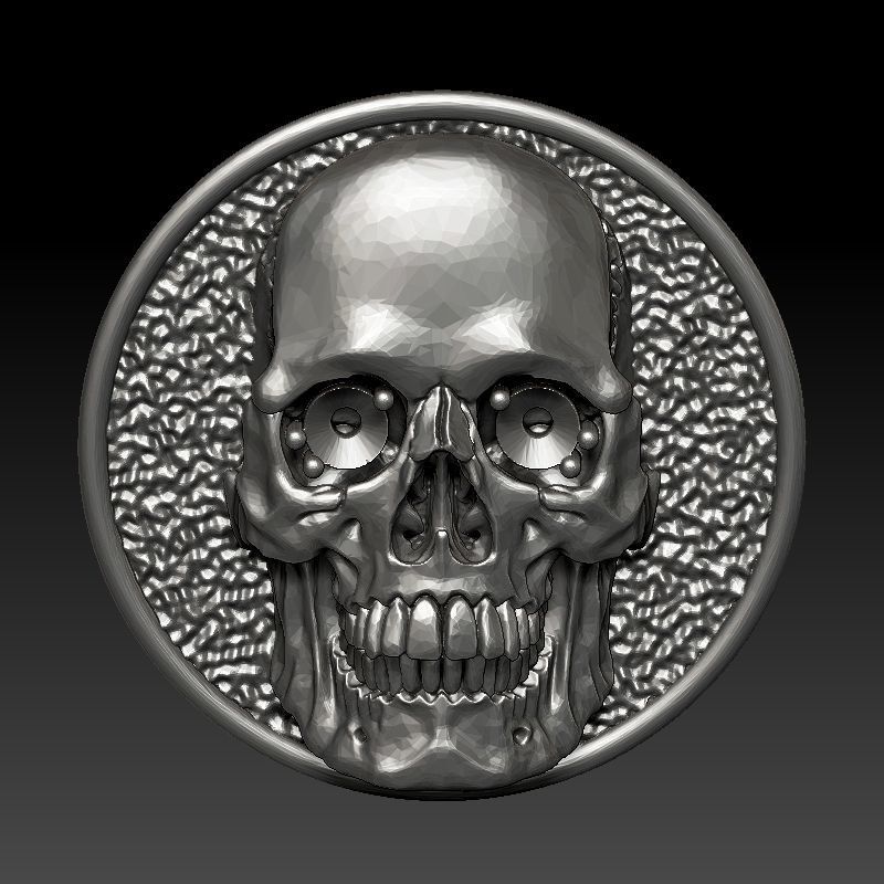 skull earrings studs 3D print model_9