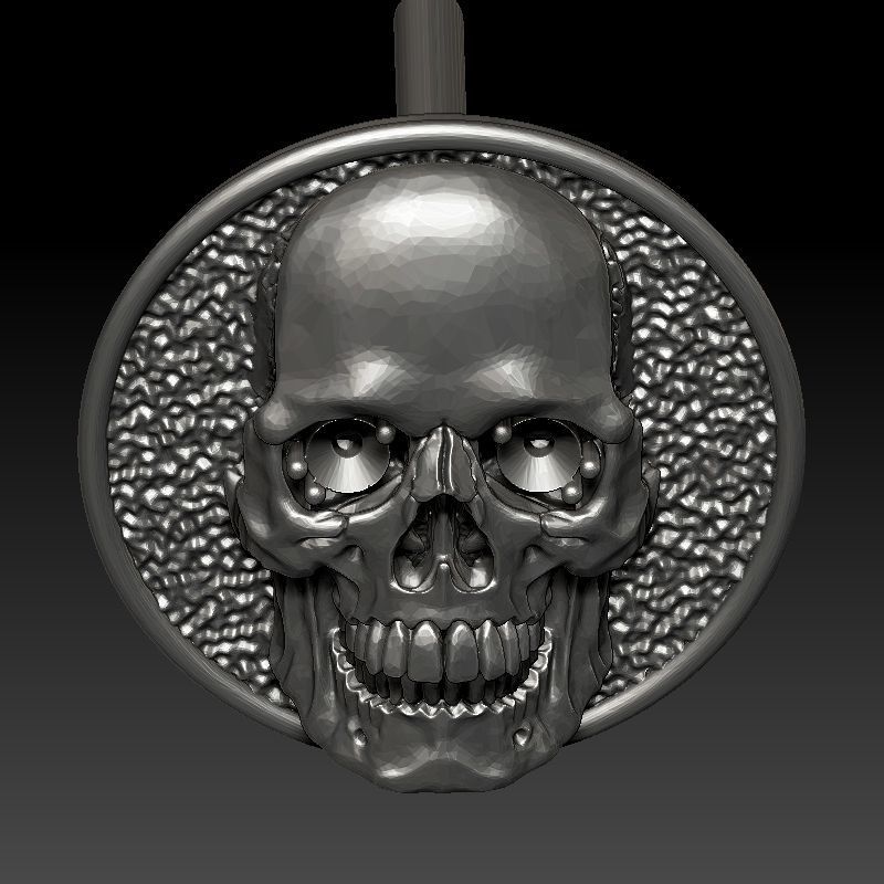 skull earrings studs 3D print model_10