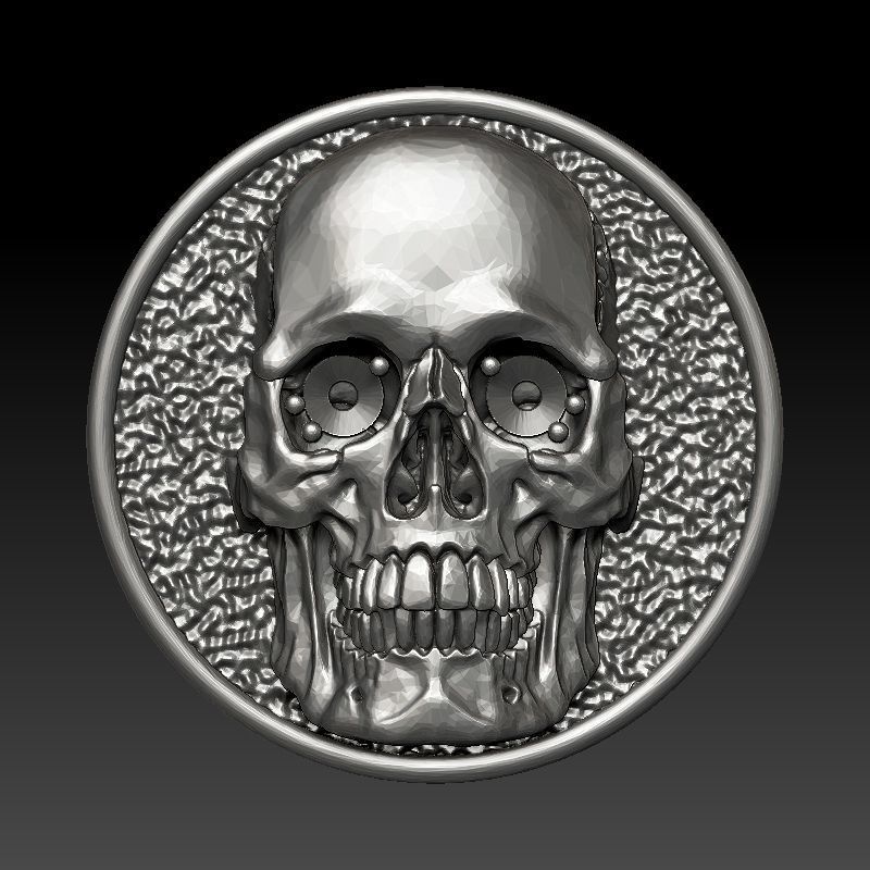 skull earrings studs 3D print model_24