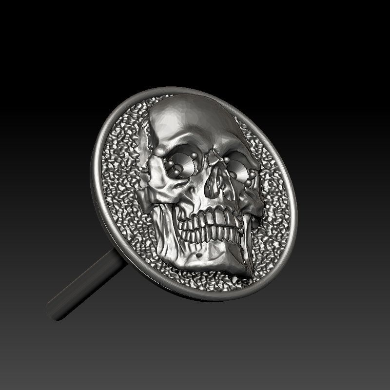 skull earrings studs 3D print model_22