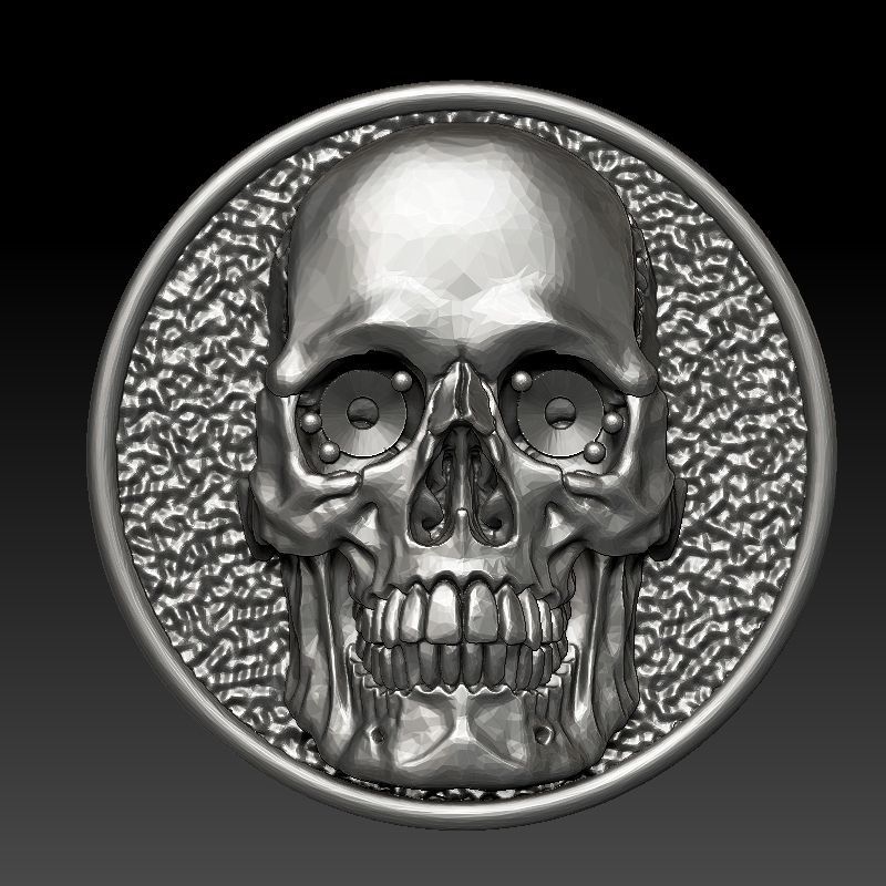 skull earrings studs 3D print model_1