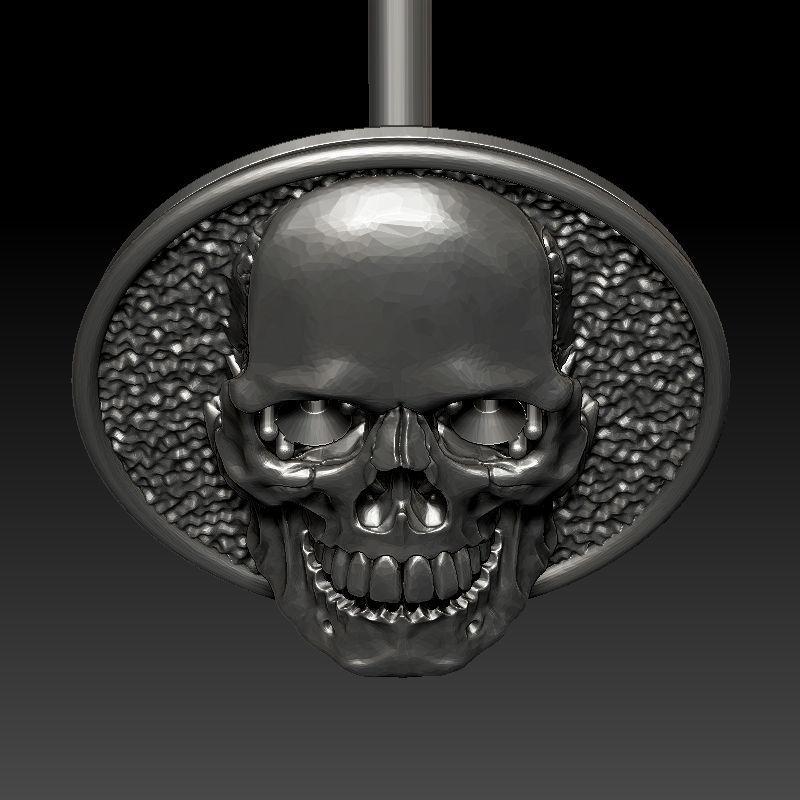 skull earrings studs 3D print model_13