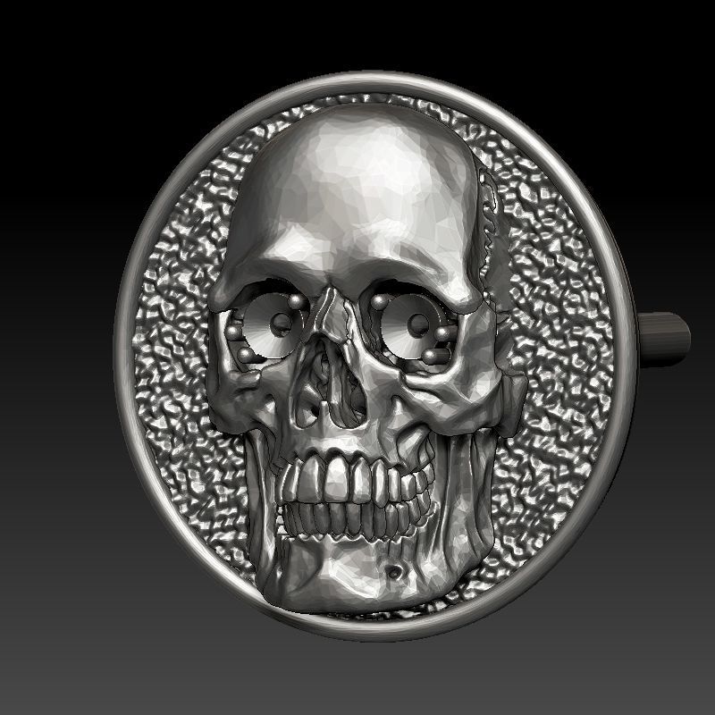 skull earrings studs 3D print model_2