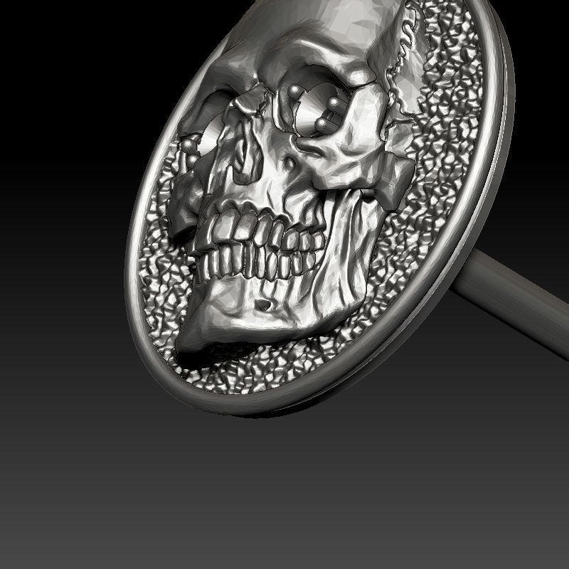skull earrings studs 3D print model_15