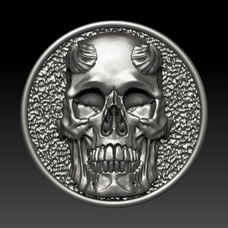 skull earrings studs 3D print model_9