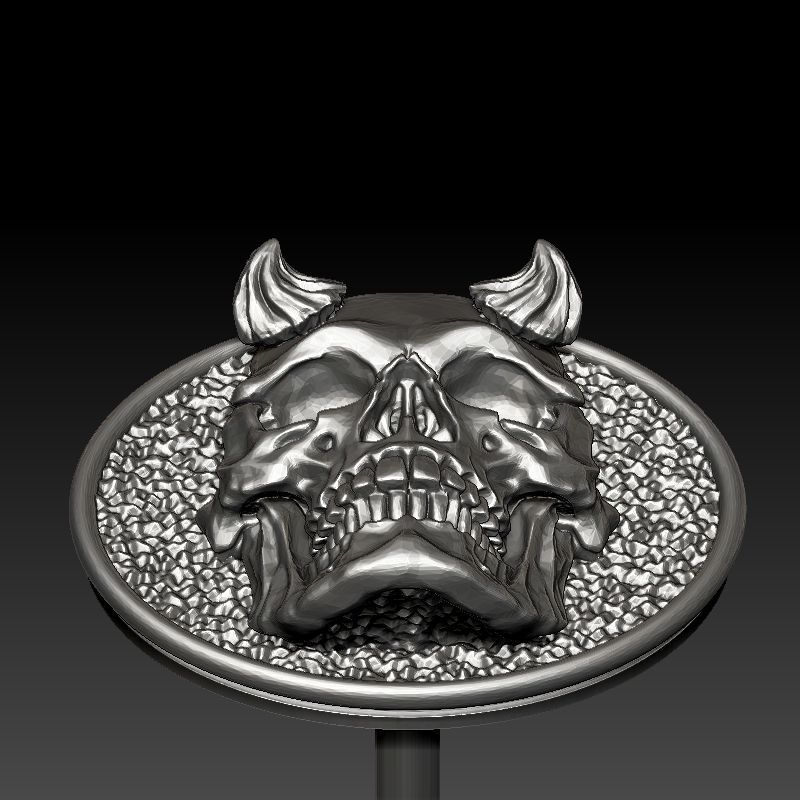 skull earrings studs 3D print model_16