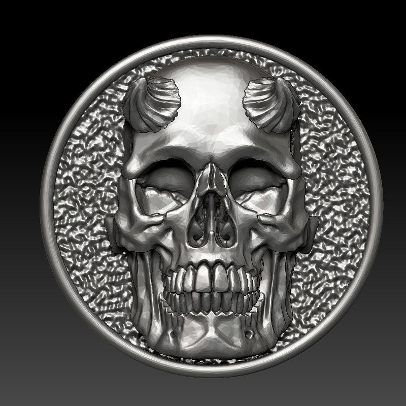 skull earrings studs 3D print model_14