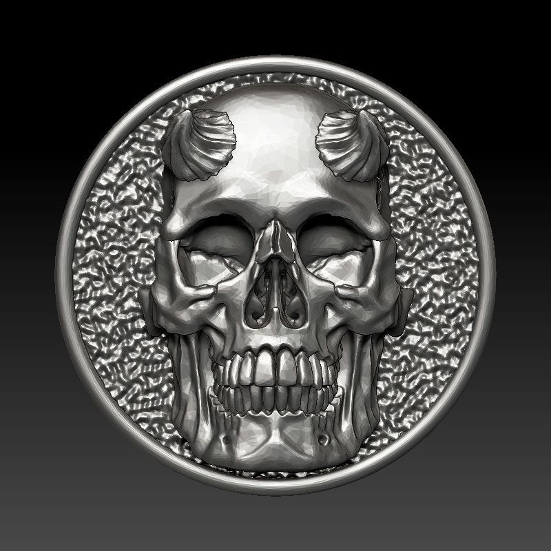 skull earrings studs 3D print model_1