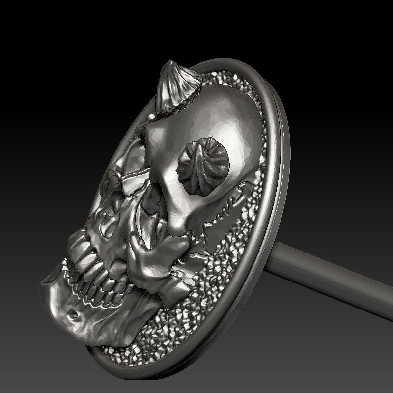 skull earrings studs 3D print model_20