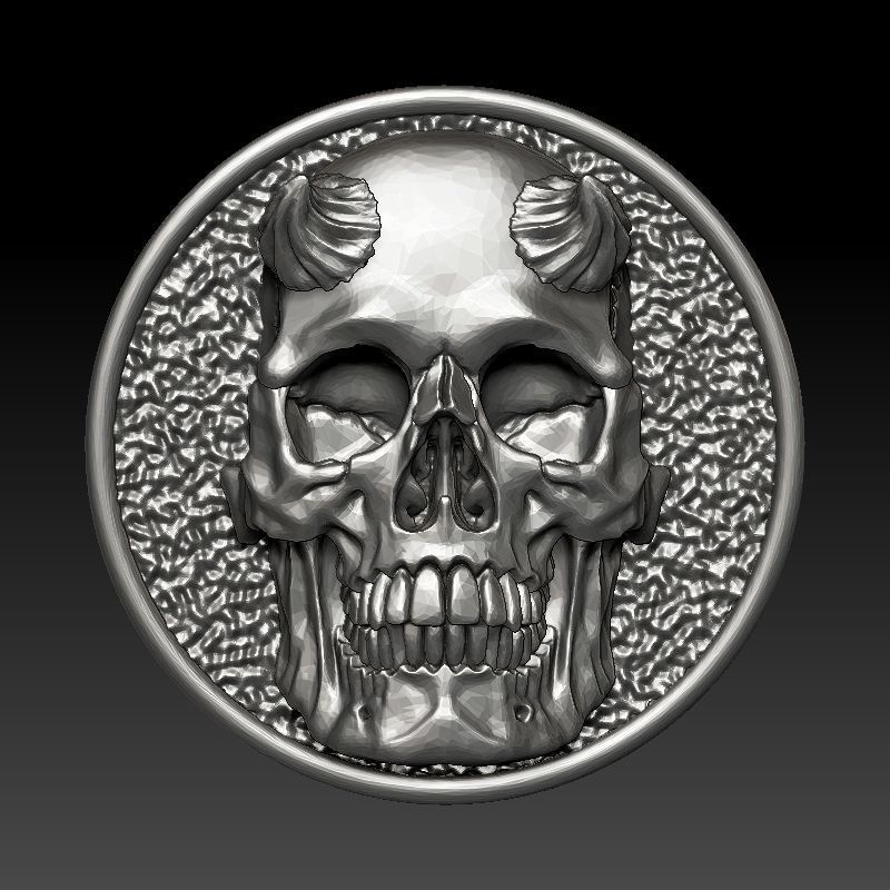 skull earrings studs 3D print model_23