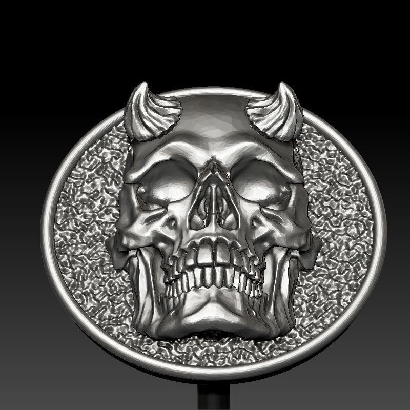 skull earrings studs 3D print model_15