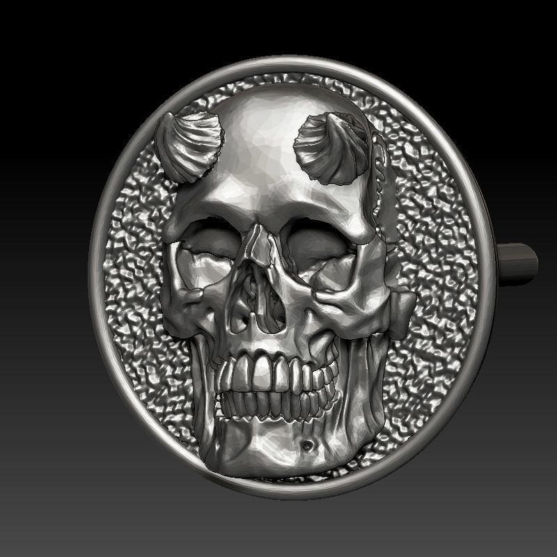 skull earrings studs 3D print model_2