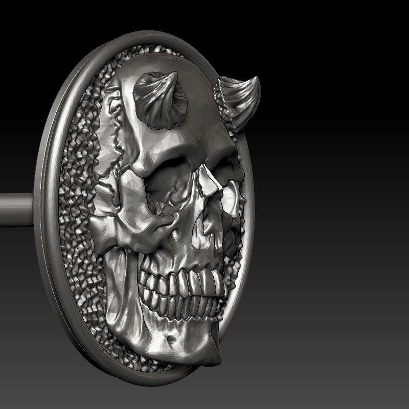 skull earrings studs 3D print model_8