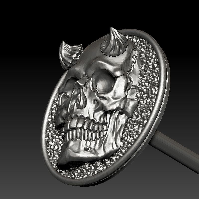 skull earrings studs 3D print model_19