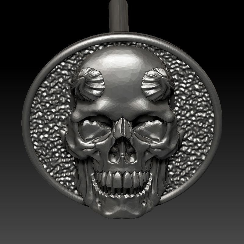 skull earrings studs 3D print model_11