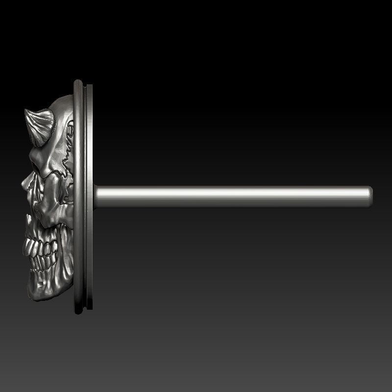 skull earrings studs 3D print model_21