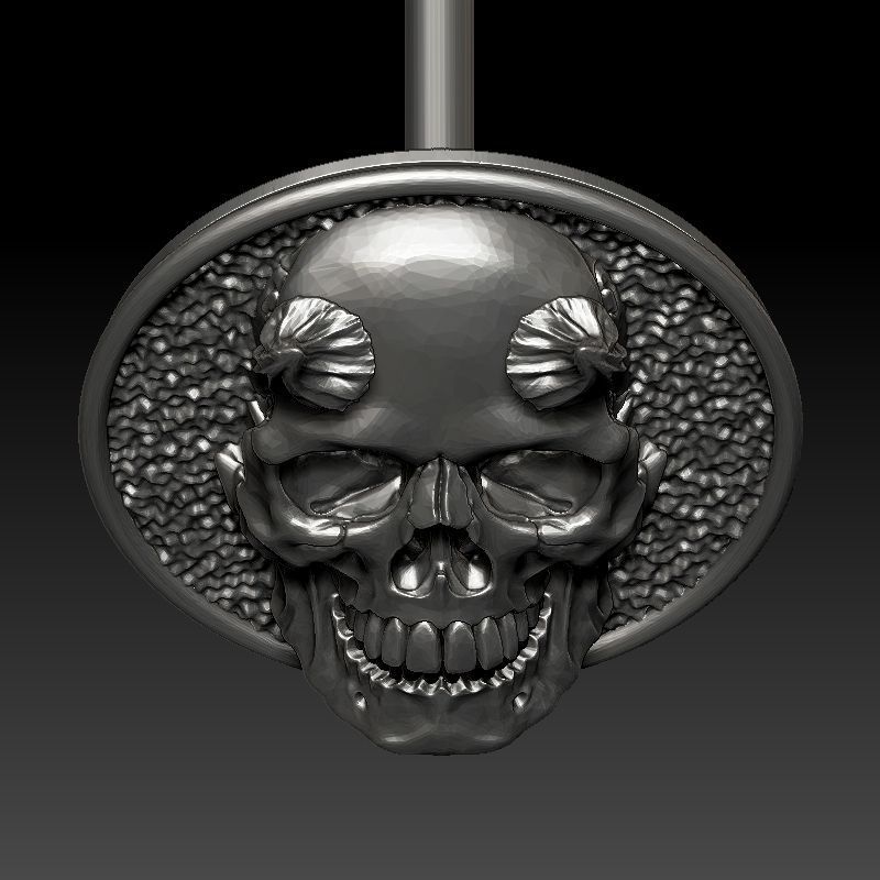 skull earrings studs 3D print model_12