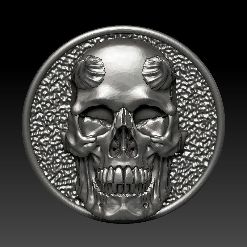 skull earrings studs 3D print model_10