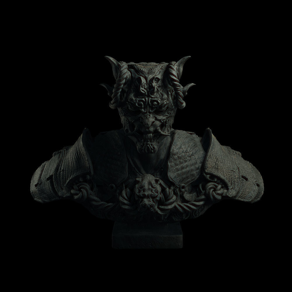 Demon Samurai Statue 3D model_1