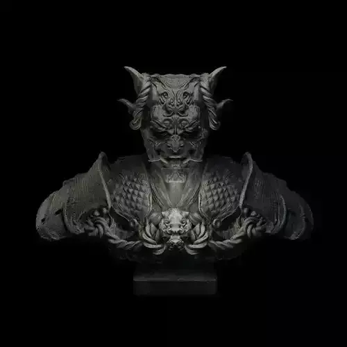 Demon Samurai Statue 3D model