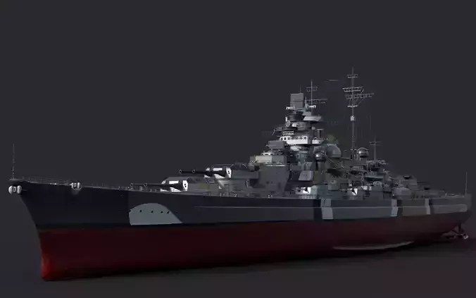 Bismark Battleship PBR 3D model