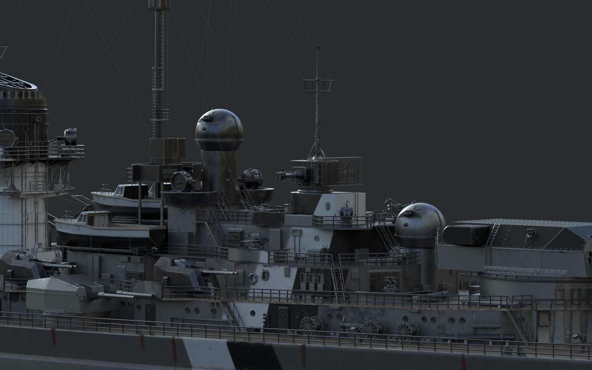 Bismark Battleship PBR 3D model_18