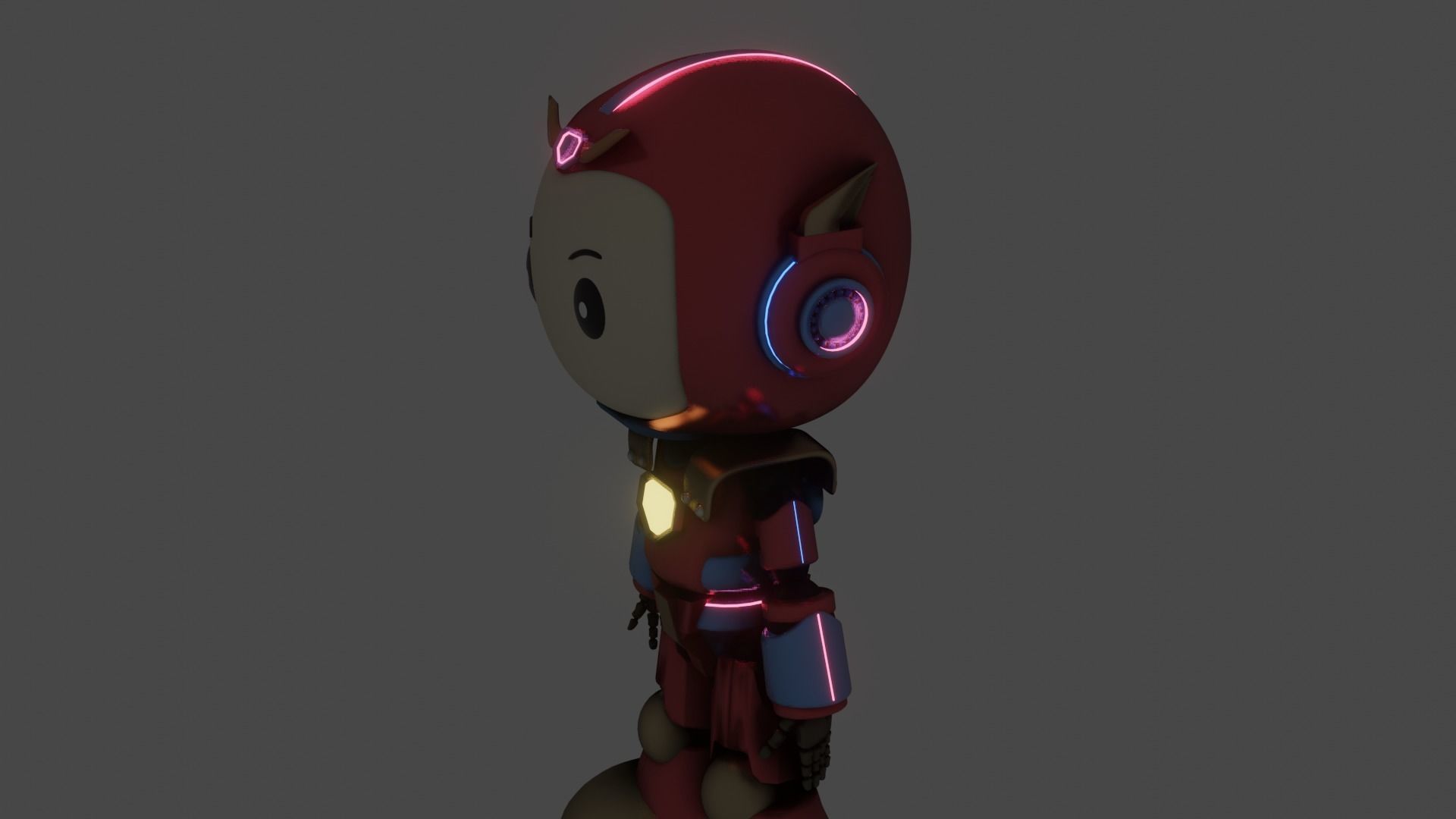 Cute Cartoon Robot 3D Character Animation Low-poly 3D model_5