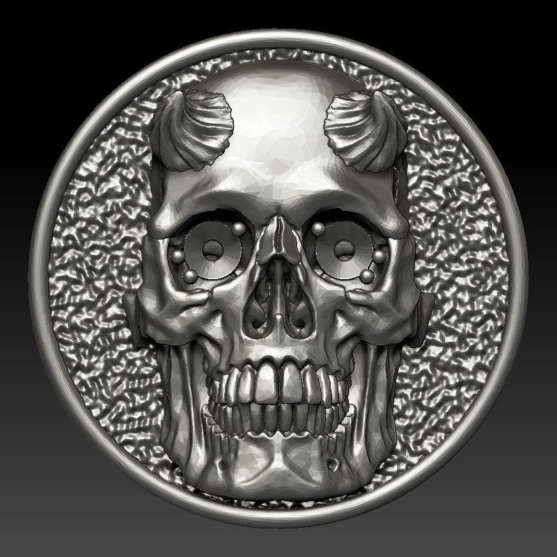 skull earrings studs 3D print model_1