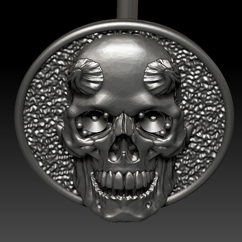 skull earrings studs 3D print model_11