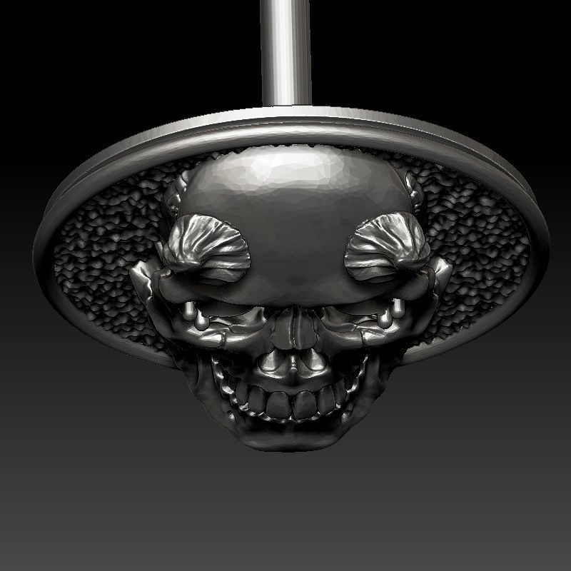 skull earrings studs 3D print model_13