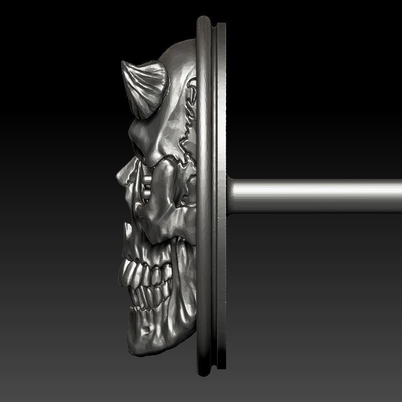 skull earrings studs 3D print model_3